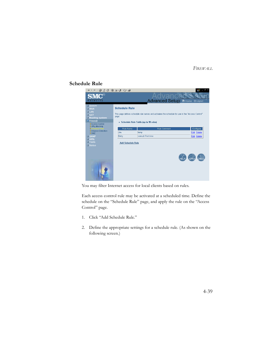 Schedule rule | SMC Networks Barricade SMC7404BRA EU User Manual | Page 64 / 130