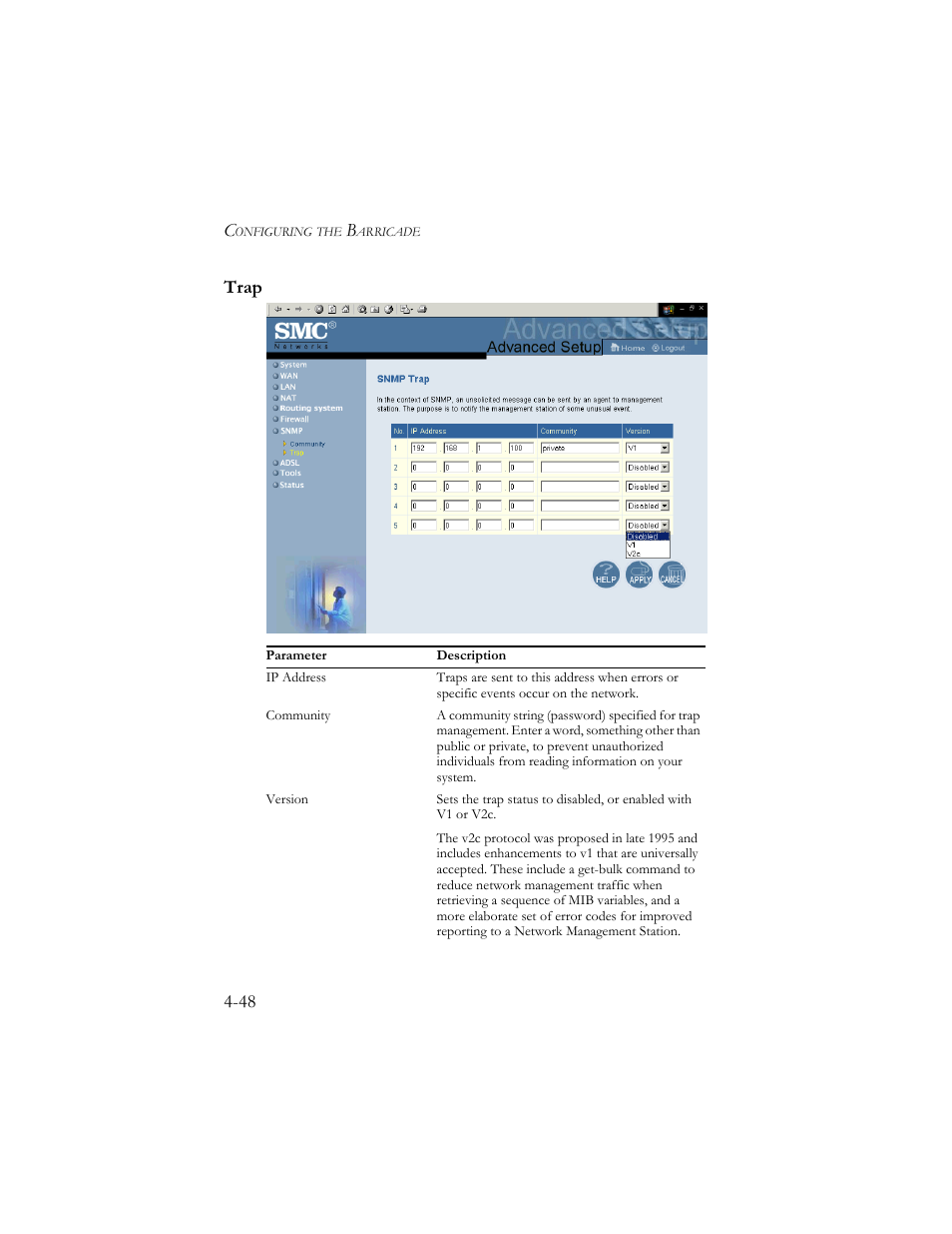 Trap | SMC Networks Barricade SMC7404BRA EU User Manual | Page 73 / 130