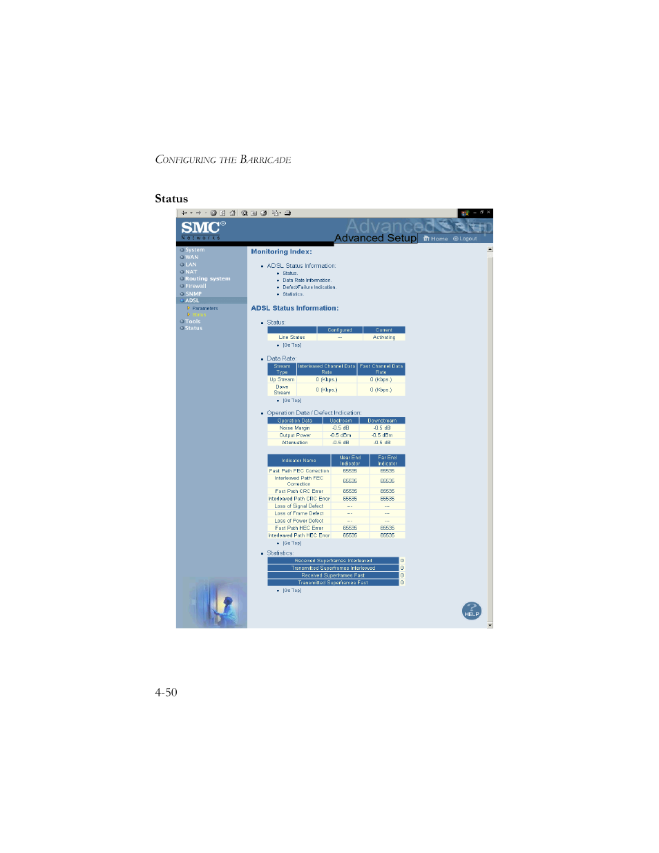 Status | SMC Networks Barricade SMC7404BRA EU User Manual | Page 75 / 130