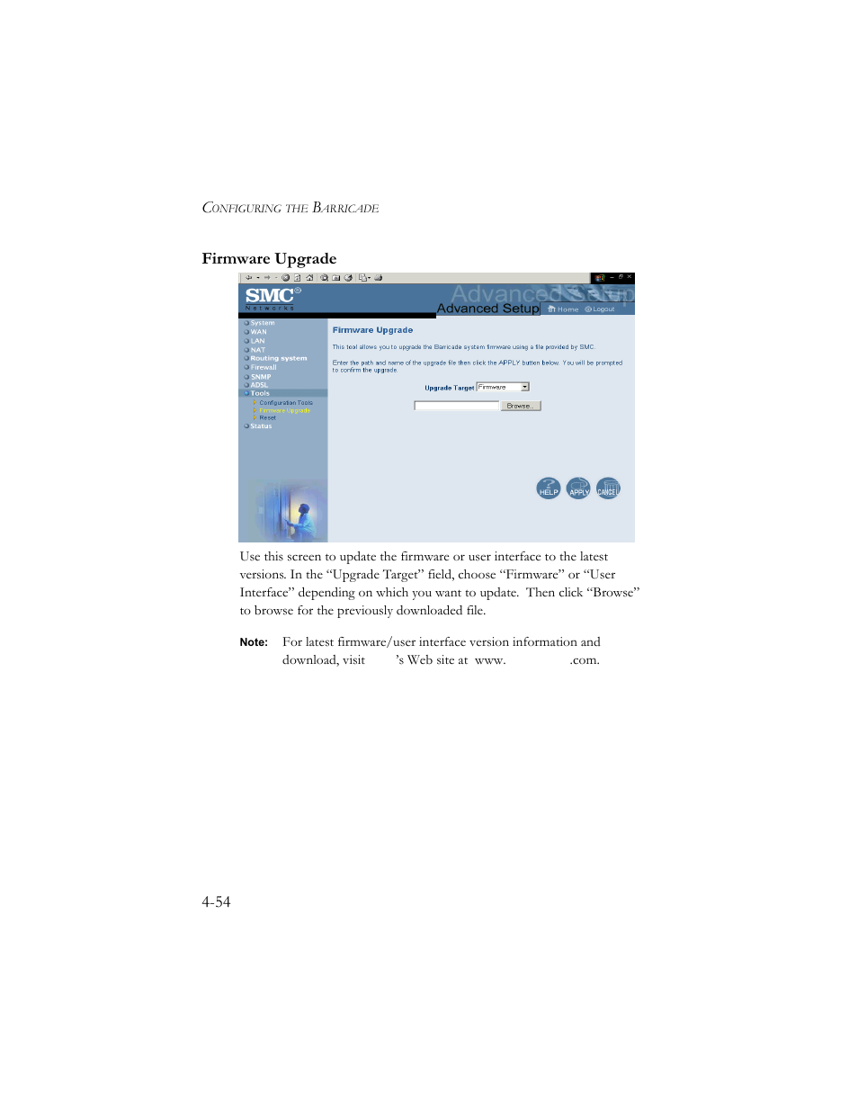 Firmware upgrade | SMC Networks Barricade SMC7404BRA EU User Manual | Page 79 / 130