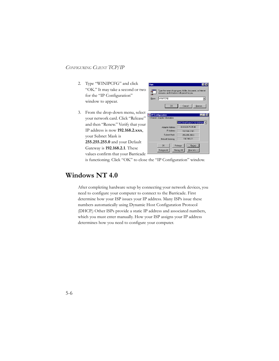 Windows nt 4.0 | SMC Networks Barricade SMC7404BRA EU User Manual | Page 89 / 130