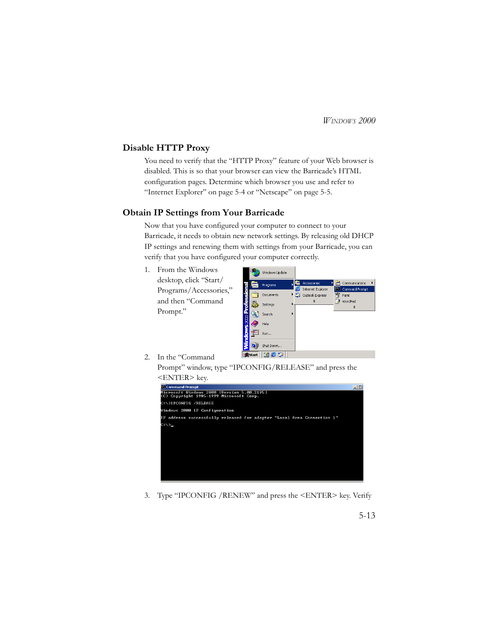 Disable http proxy, Obtain ip settings from your barricade | SMC Networks Barricade SMC7404BRA EU User Manual | Page 96 / 130