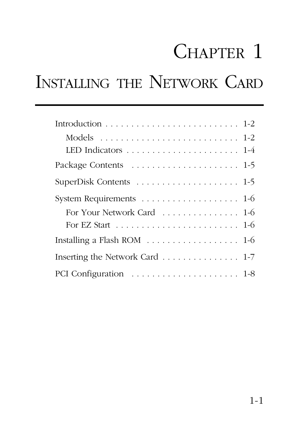 Chapter 1 installing the network card, Hapter | SMC Networks SMC9432BTX User Manual | Page 11 / 76