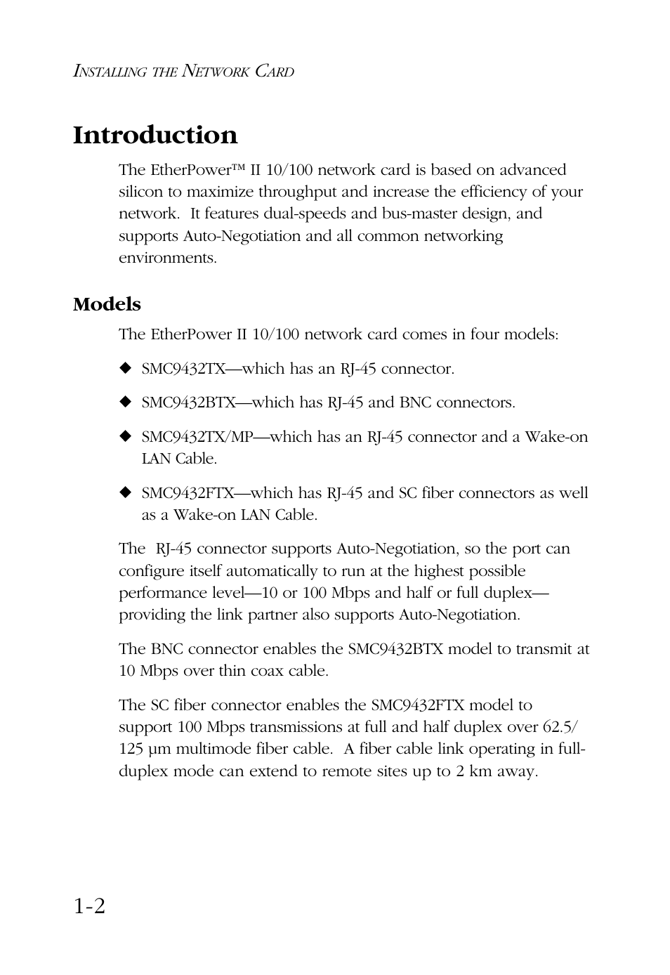 Introduction, Models | SMC Networks SMC9432BTX User Manual | Page 12 / 76