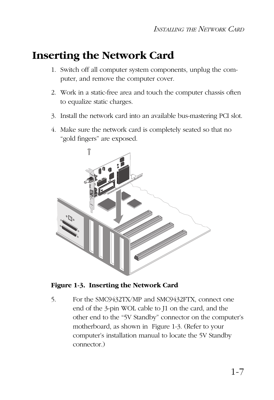 Inserting the network card | SMC Networks SMC9432BTX User Manual | Page 17 / 76