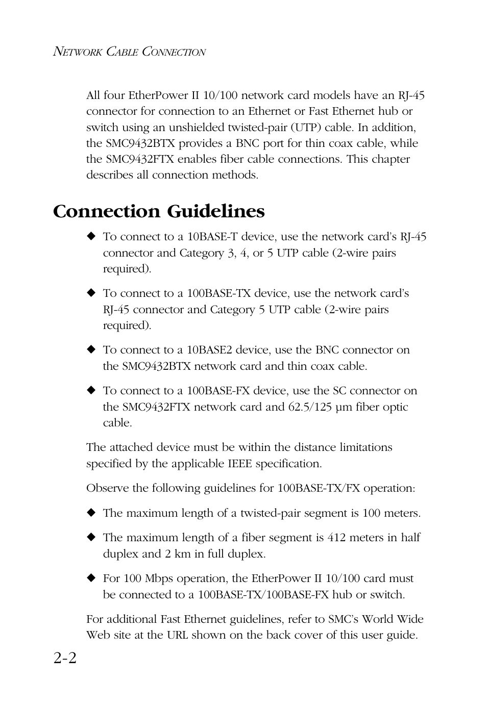 Connection guidelines | SMC Networks SMC9432BTX User Manual | Page 20 / 76