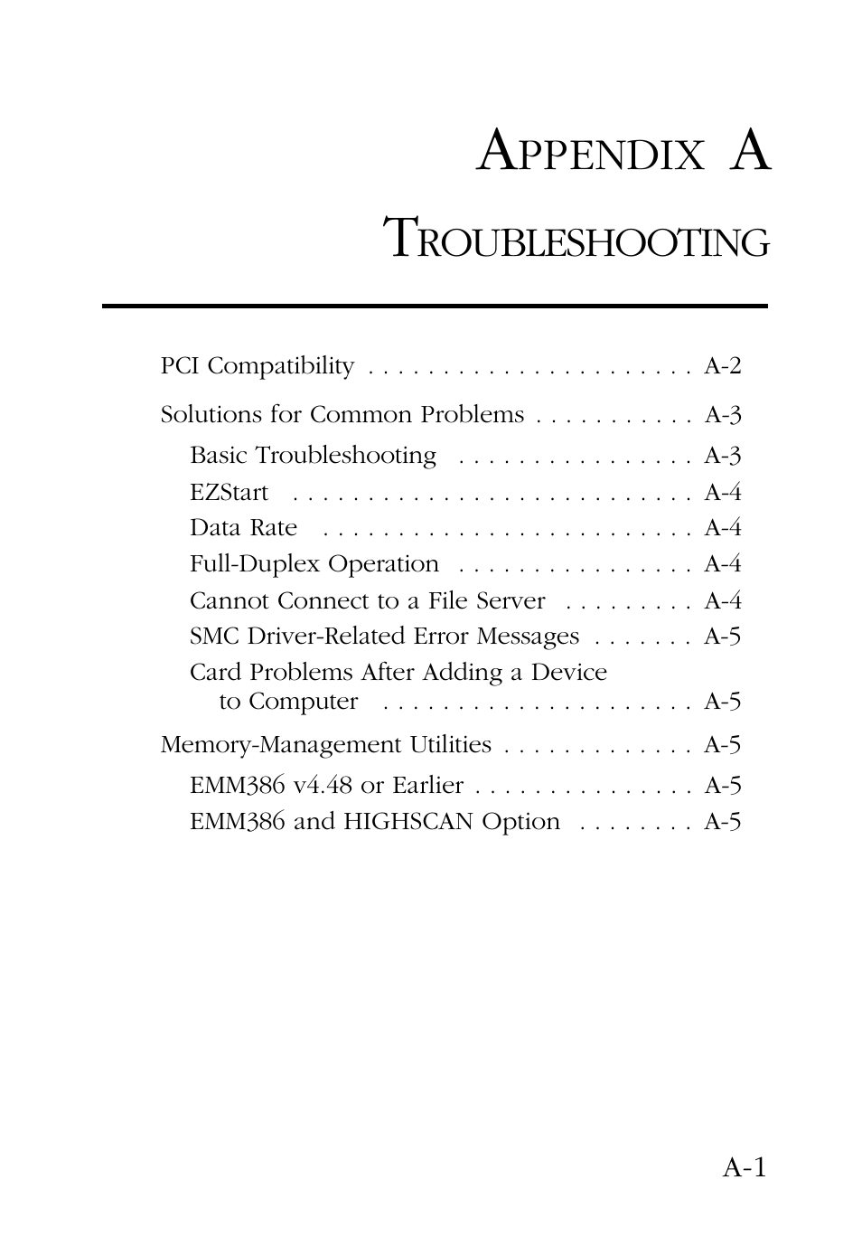 Appendix a troubleshooting, Ppendix, Roubleshooting | SMC Networks SMC9432BTX User Manual | Page 49 / 76