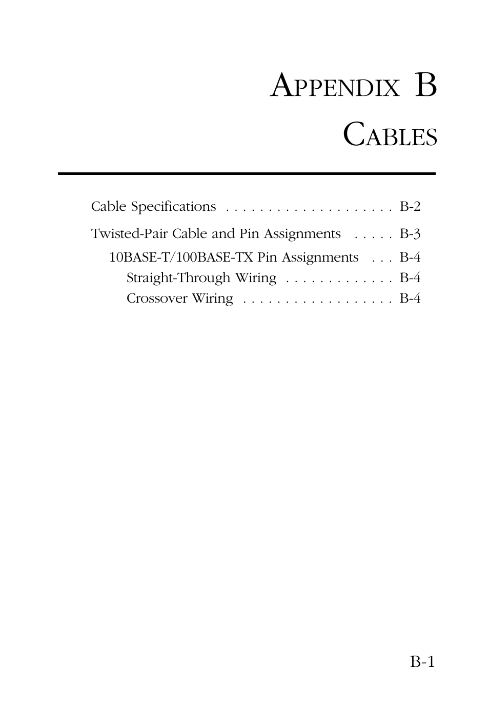 Appendix b cables, Ppendix, Ables | SMC Networks SMC9432BTX User Manual | Page 55 / 76