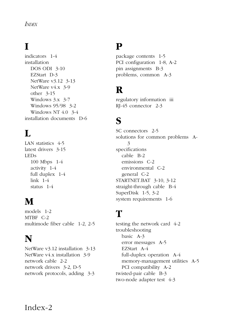 Index-2 | SMC Networks SMC9432BTX User Manual | Page 72 / 76