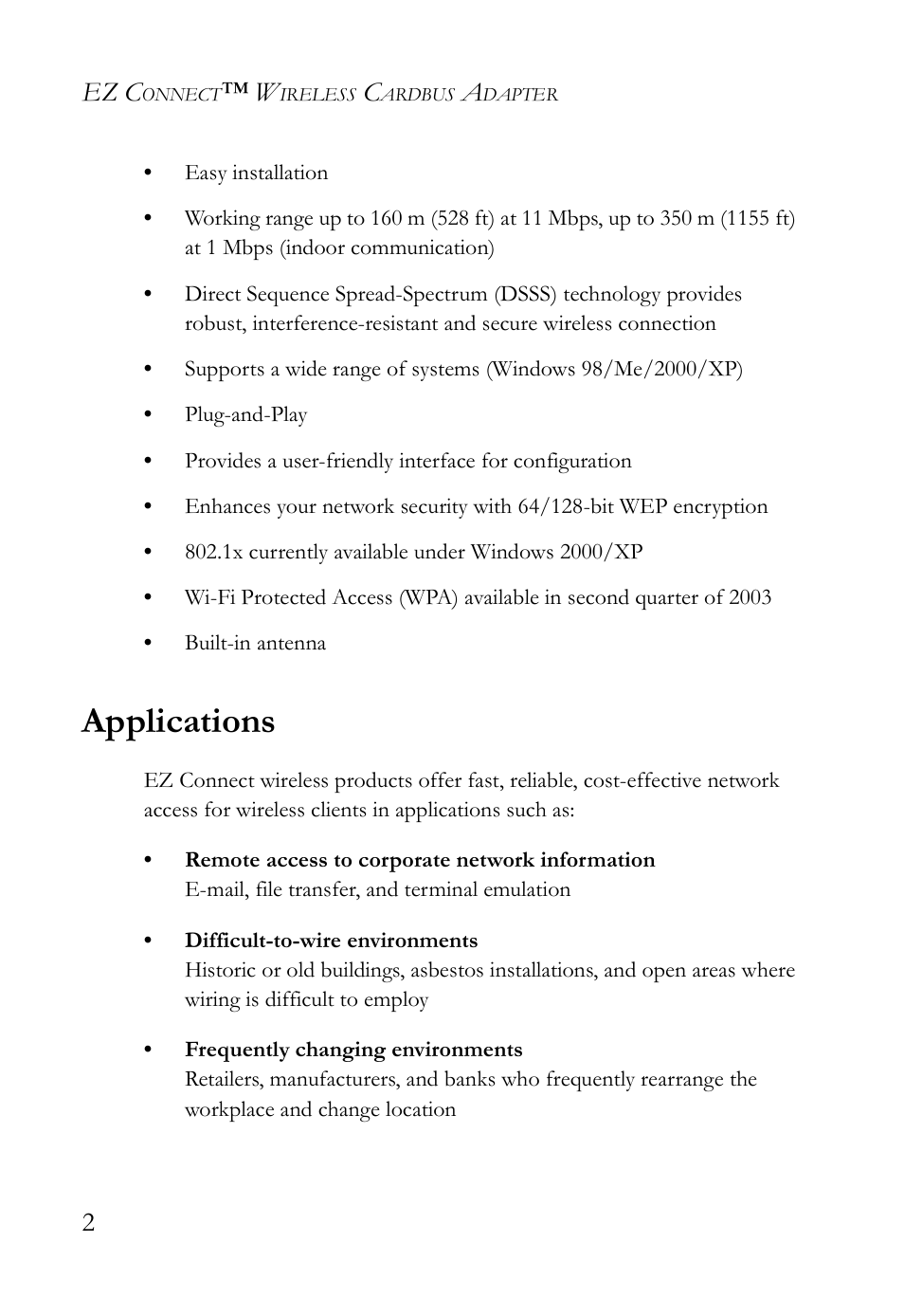 Applications, Ez c | SMC Networks SMC2635W User Manual | Page 12 / 42