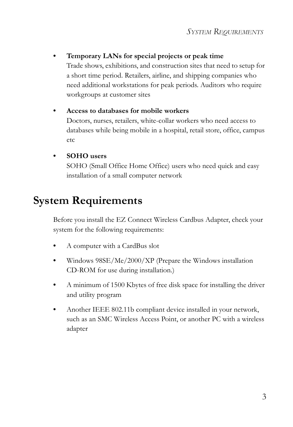 System requirements | SMC Networks SMC2635W User Manual | Page 13 / 42