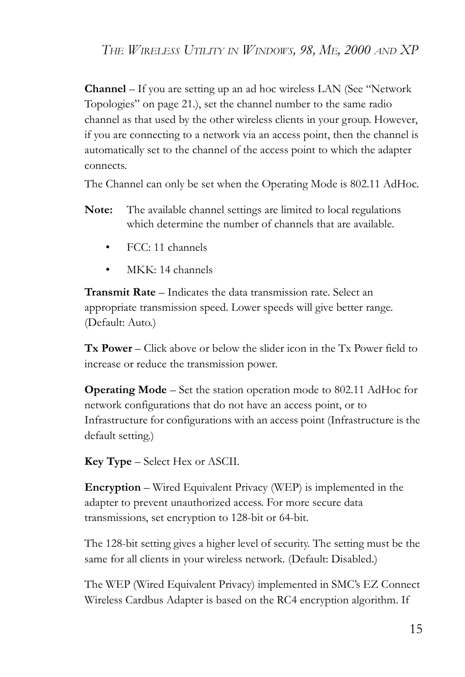 98, m, Xp 15 | SMC Networks SMC2635W User Manual | Page 25 / 42