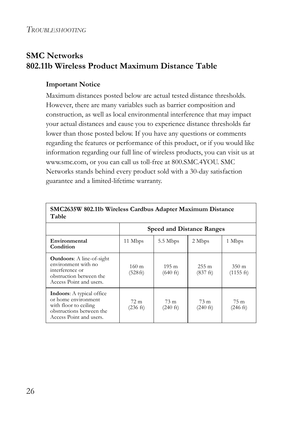 Table | SMC Networks SMC2635W User Manual | Page 36 / 42