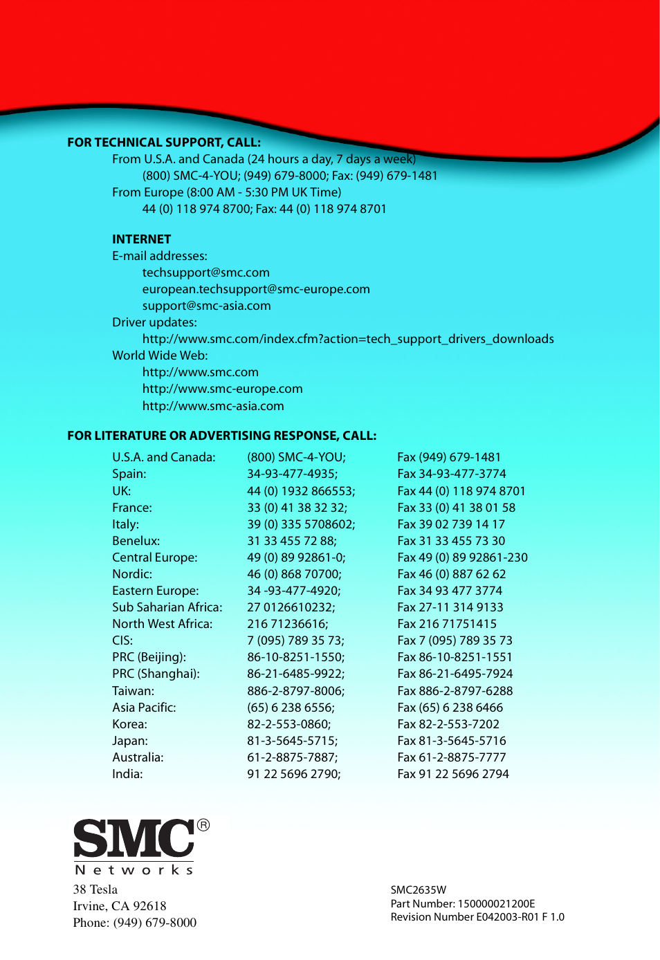 SMC Networks SMC2635W User Manual | Page 42 / 42