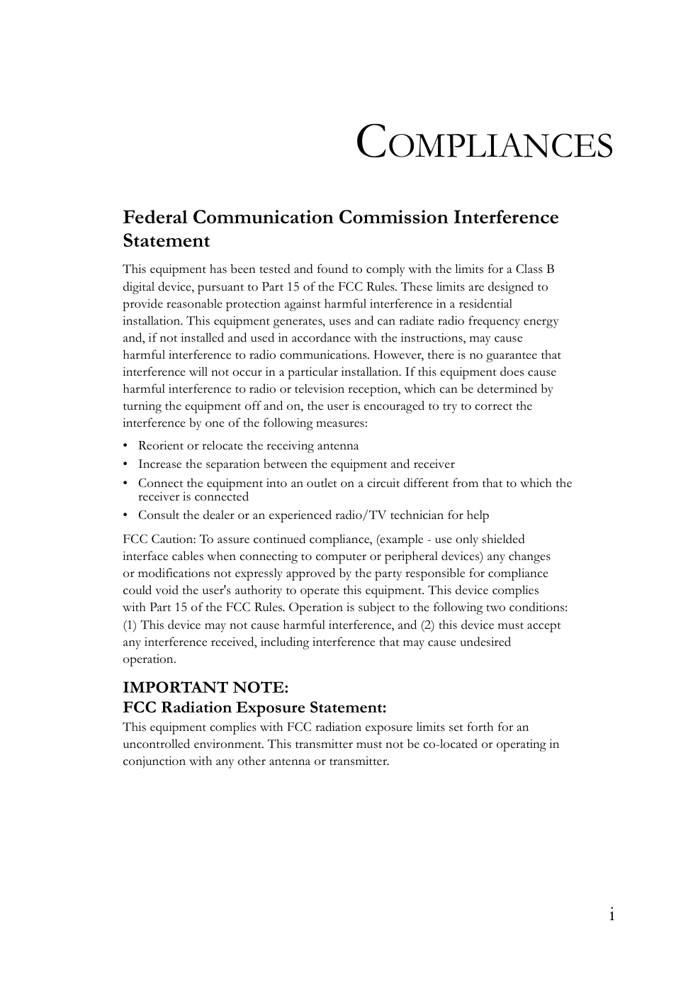 Ompliances | SMC Networks SMC2635W User Manual | Page 5 / 42