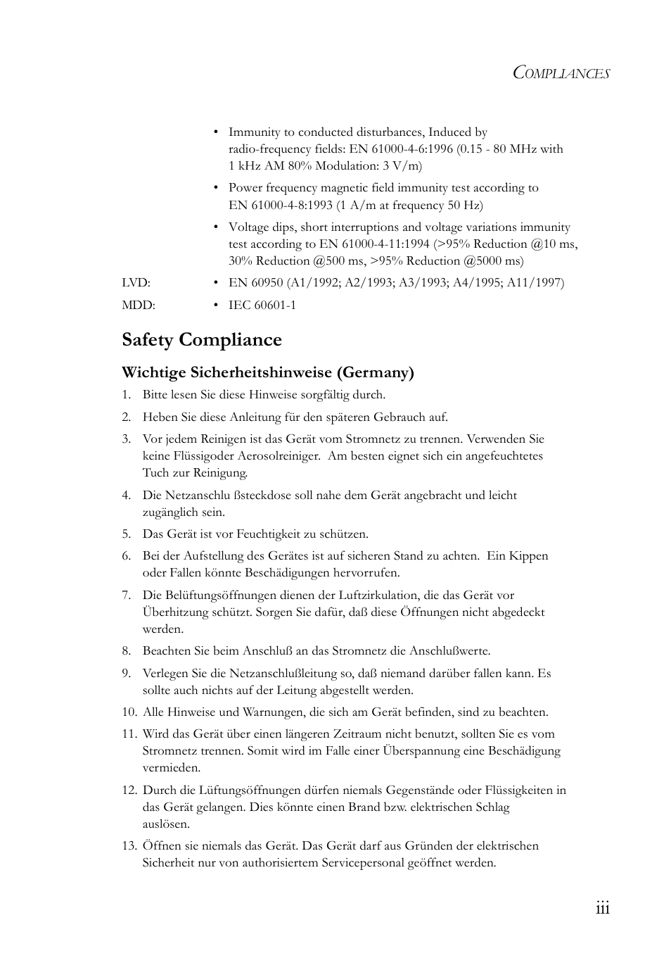 Iii safety compliance | SMC Networks SMC2635W User Manual | Page 7 / 42