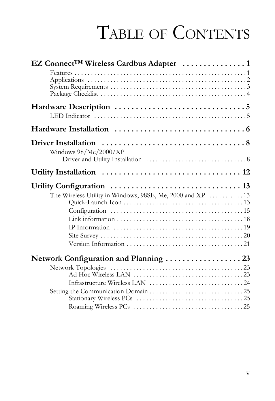 Able, Ontents | SMC Networks SMC2635W User Manual | Page 9 / 42