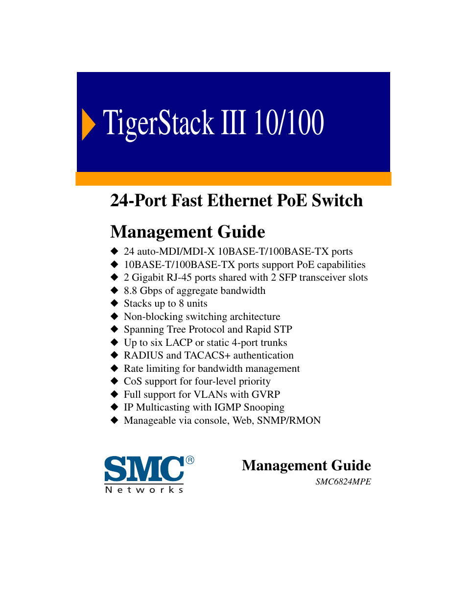 SMC Networks SMC TigerStack III SMC6824MPE User Manual | 570 pages