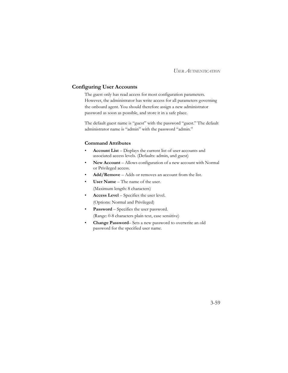 Configuring user accounts, Configuring user accounts -59 | SMC Networks SMC TigerStack III SMC6824MPE User Manual | Page 109 / 570