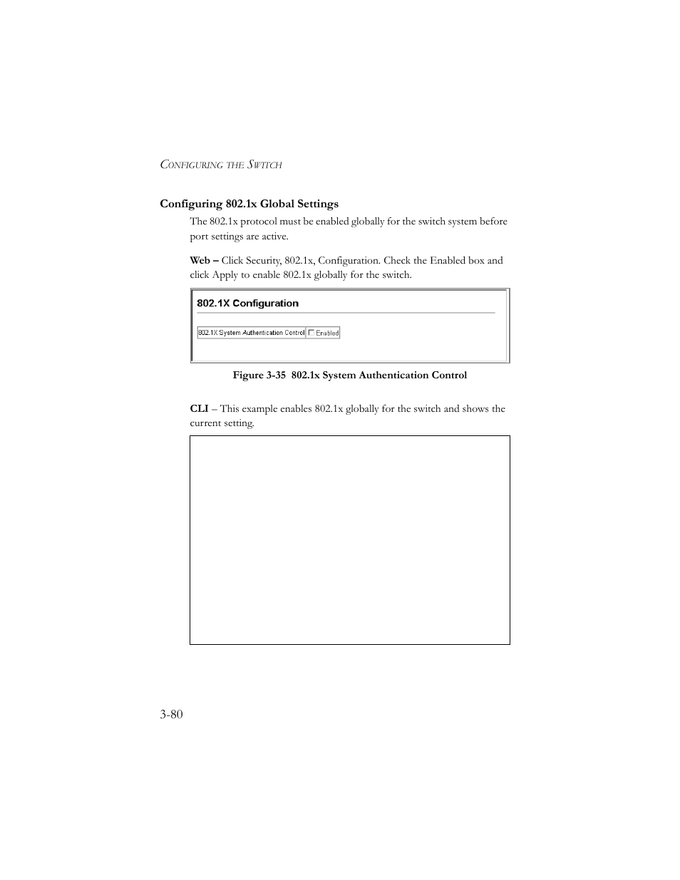 Configuring 802.1x global settings, Configuring 802.1x global settings -80 | SMC Networks SMC TigerStack III SMC6824MPE User Manual | Page 130 / 570