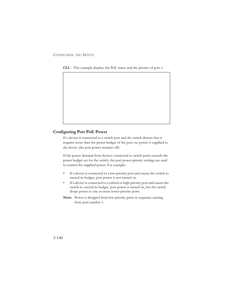 Configuring port poe power, Configuring port poe power -140 | SMC Networks SMC TigerStack III SMC6824MPE User Manual | Page 190 / 570