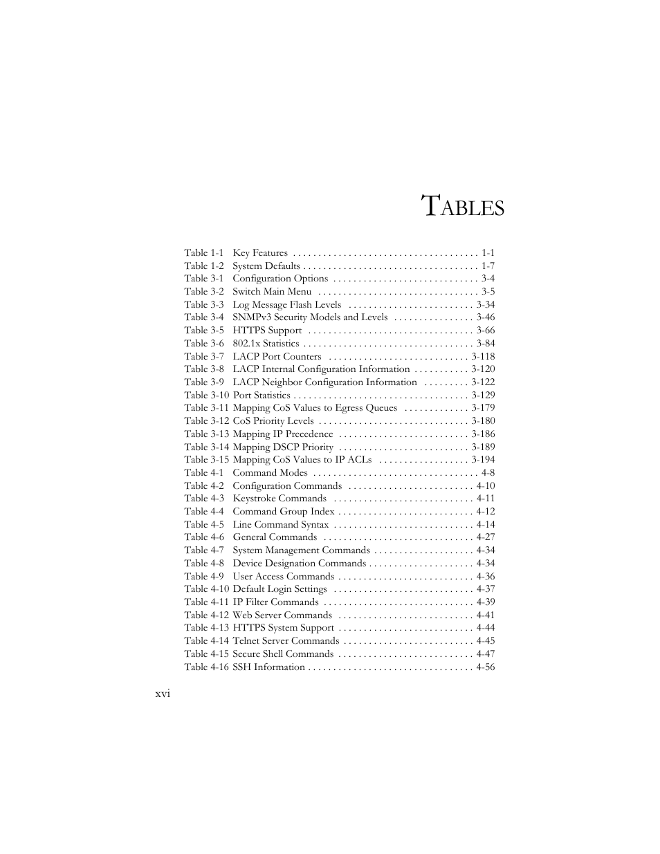 Ables | SMC Networks SMC TigerStack III SMC6824MPE User Manual | Page 20 / 570