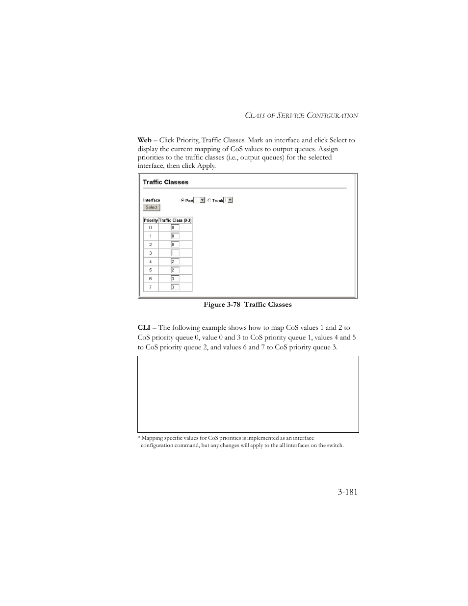 Figure 3-79 traffic classes -181 | SMC Networks SMC TigerStack III SMC6824MPE User Manual | Page 231 / 570