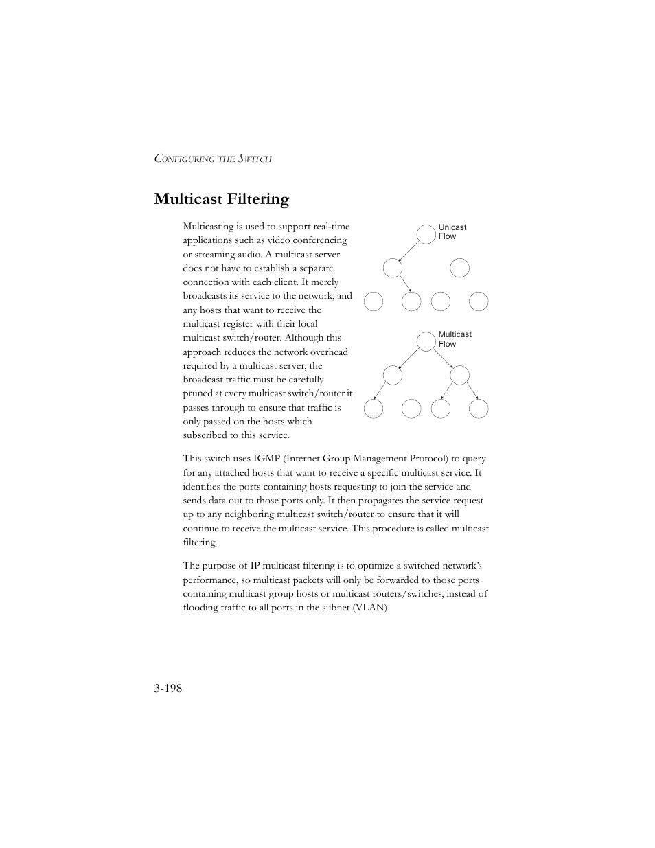 Multicast filtering, Multicast filtering -198 | SMC Networks SMC TigerStack III SMC6824MPE User Manual | Page 248 / 570