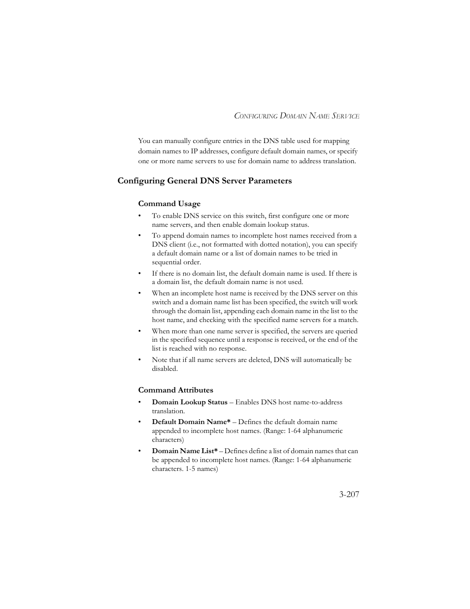 Configuring general dns server parameters, Configuring general dns server parameters -207 | SMC Networks SMC TigerStack III SMC6824MPE User Manual | Page 257 / 570