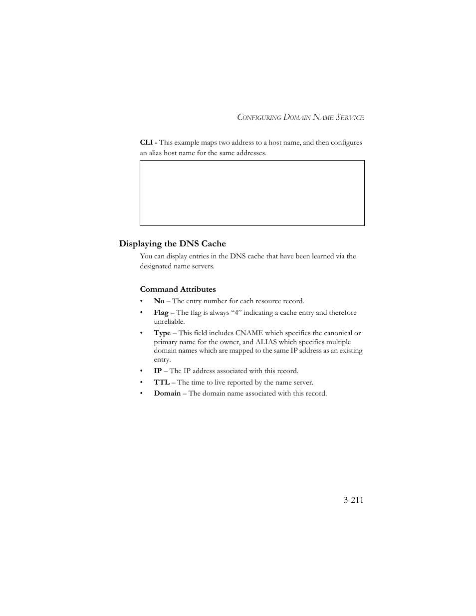 Displaying the dns cache, Displaying the dns cache -211 | SMC Networks SMC TigerStack III SMC6824MPE User Manual | Page 261 / 570