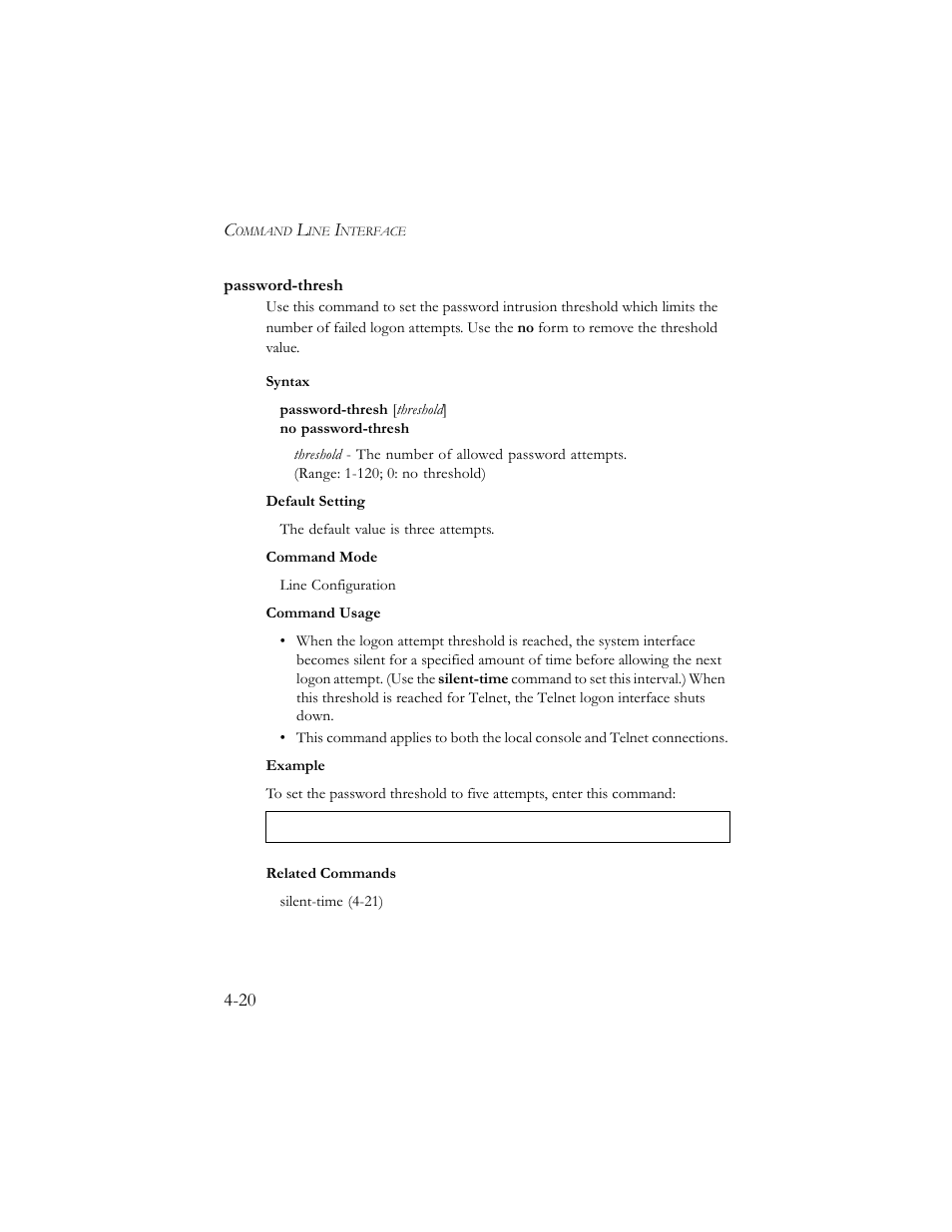 Password-thresh, Password-thresh -20 | SMC Networks SMC TigerStack III SMC6824MPE User Manual | Page 282 / 570