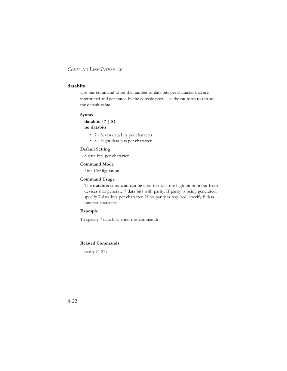 Databits, Databits -22 | SMC Networks SMC TigerStack III SMC6824MPE User Manual | Page 284 / 570