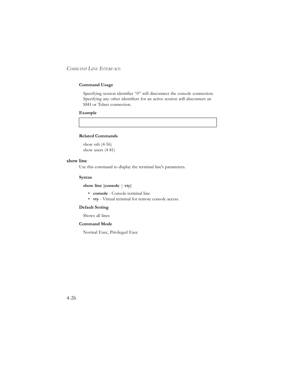 Show line, Show line -26 | SMC Networks SMC TigerStack III SMC6824MPE User Manual | Page 288 / 570