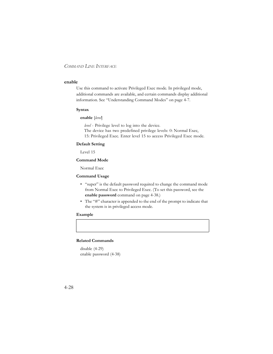Enable, Enable -28 | SMC Networks SMC TigerStack III SMC6824MPE User Manual | Page 290 / 570