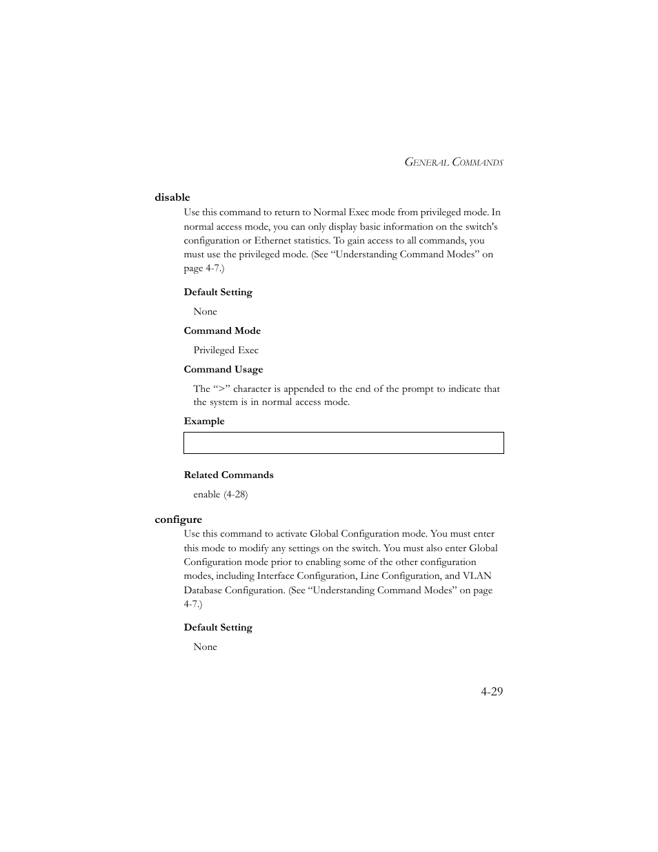 Disable, Configure, Disable -29 configure -29 | Disable (4-29) | SMC Networks SMC TigerStack III SMC6824MPE User Manual | Page 291 / 570