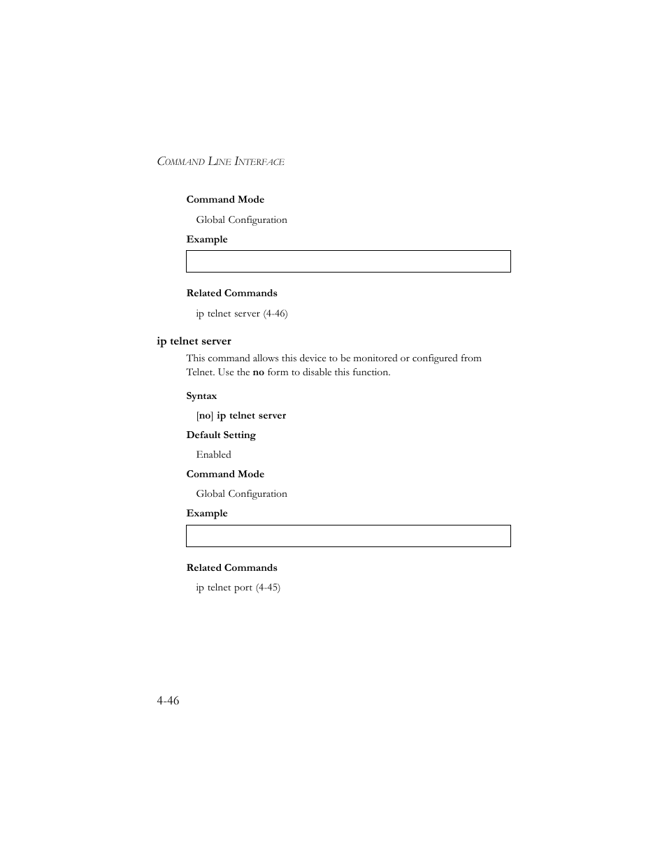 Ip telnet server, Ip telnet server -46 | SMC Networks SMC TigerStack III SMC6824MPE User Manual | Page 308 / 570