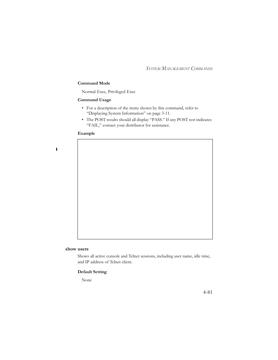 Show users, Show users -81 | SMC Networks SMC TigerStack III SMC6824MPE User Manual | Page 343 / 570