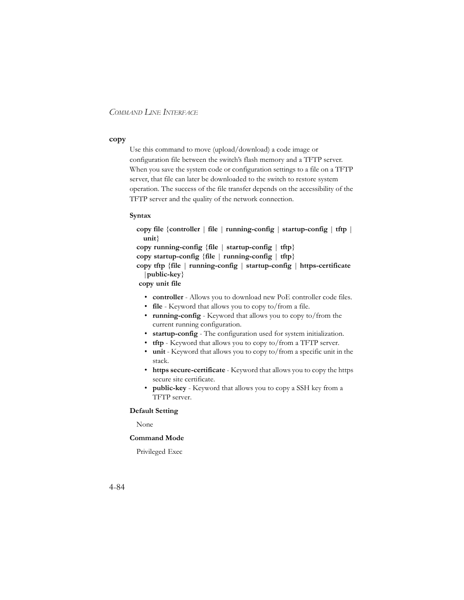 Copy, Copy -84, E (4-84) | SMC Networks SMC TigerStack III SMC6824MPE User Manual | Page 346 / 570