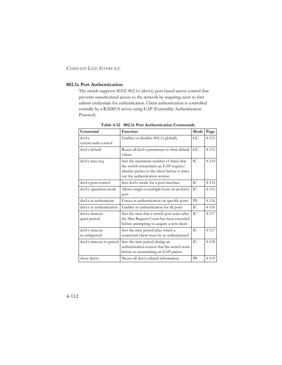 1x port authentication, 1x port authentication -112 | SMC Networks SMC TigerStack III SMC6824MPE User Manual | Page 374 / 570