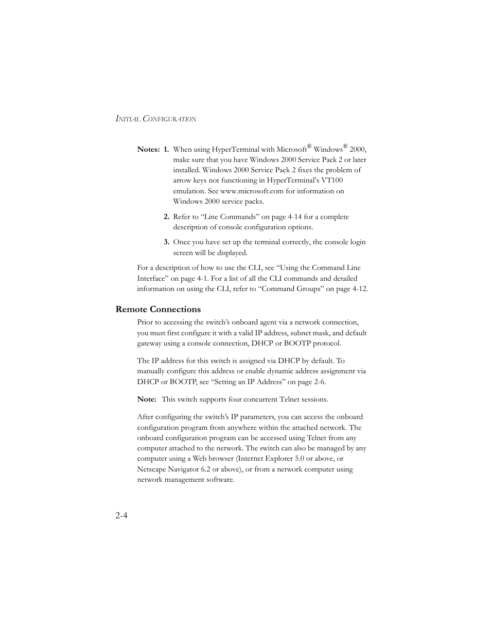 Remote connections, Remote connections -4 | SMC Networks SMC TigerStack III SMC6824MPE User Manual | Page 40 / 570