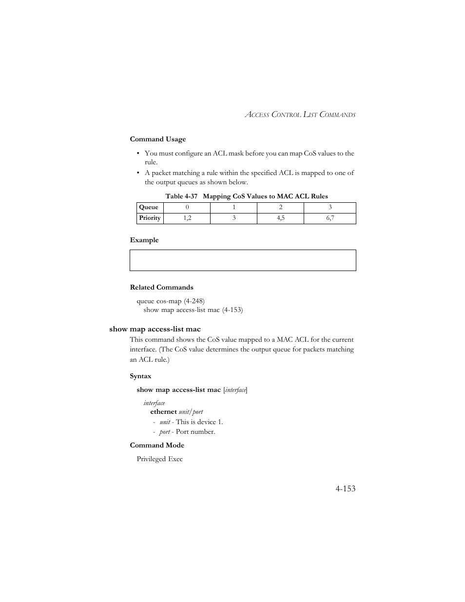 Show map access-list mac, Show map access-list mac -153 | SMC Networks SMC TigerStack III SMC6824MPE User Manual | Page 415 / 570