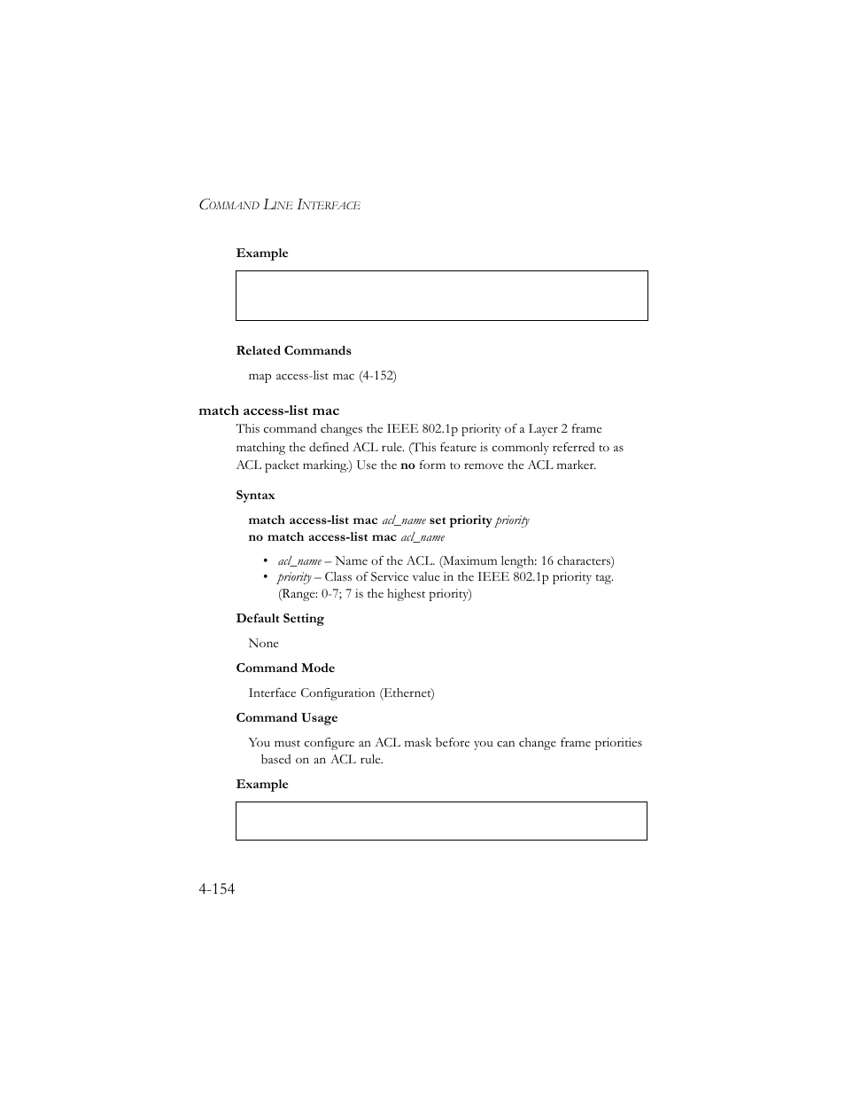 Match access-list mac, Match access-list mac -154 | SMC Networks SMC TigerStack III SMC6824MPE User Manual | Page 416 / 570