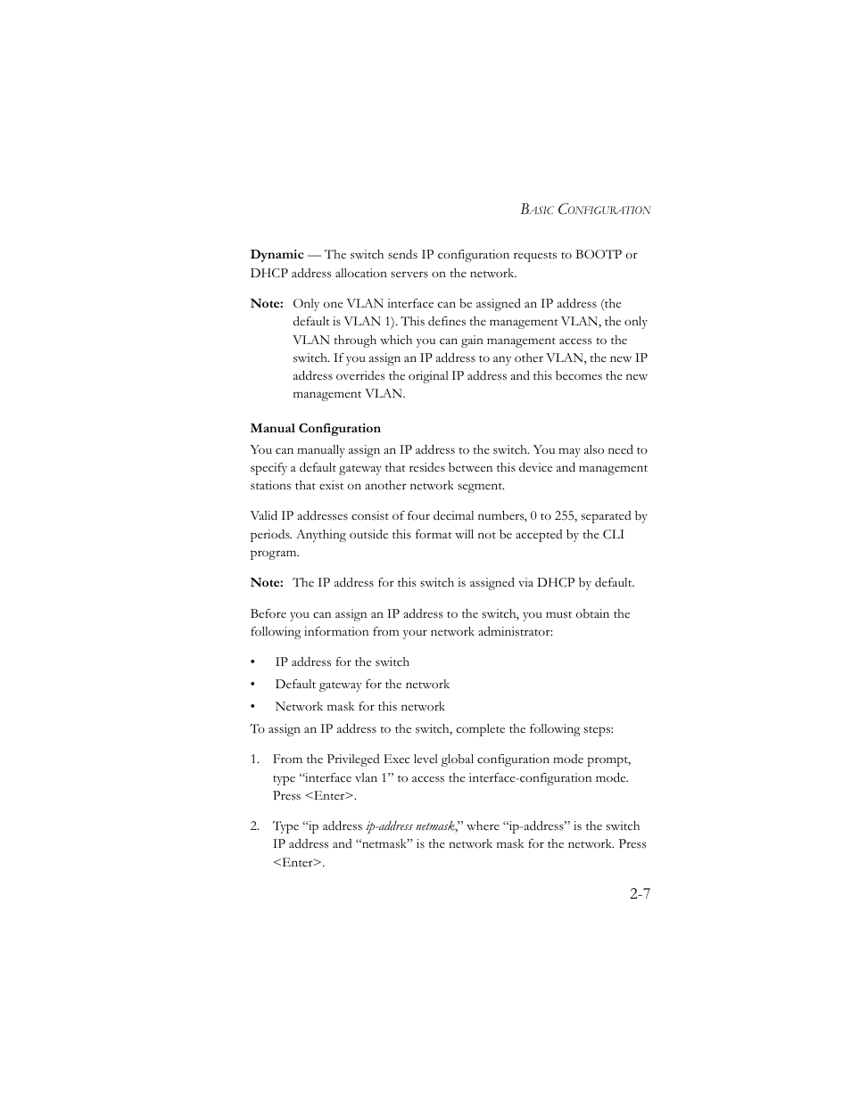 Manual configuration -7 | SMC Networks SMC TigerStack III SMC6824MPE User Manual | Page 43 / 570