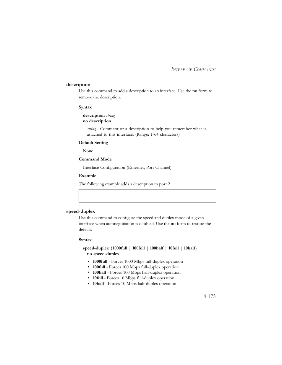 Description, Speed-duplex, Description -175 speed-duplex -175 | SMC Networks SMC TigerStack III SMC6824MPE User Manual | Page 437 / 570