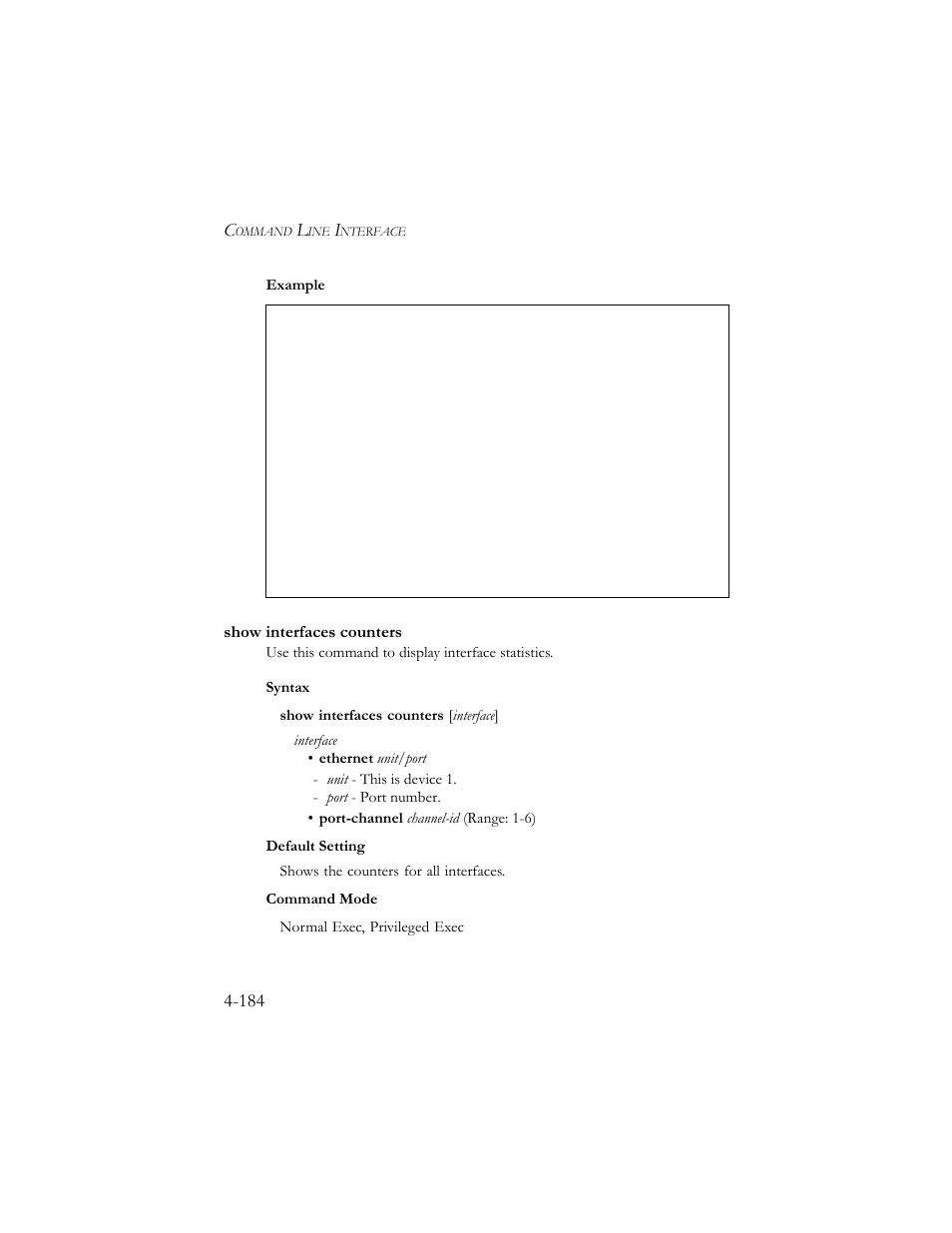 Show interfaces counters, Show interfaces counters -184 | SMC Networks SMC TigerStack III SMC6824MPE User Manual | Page 446 / 570