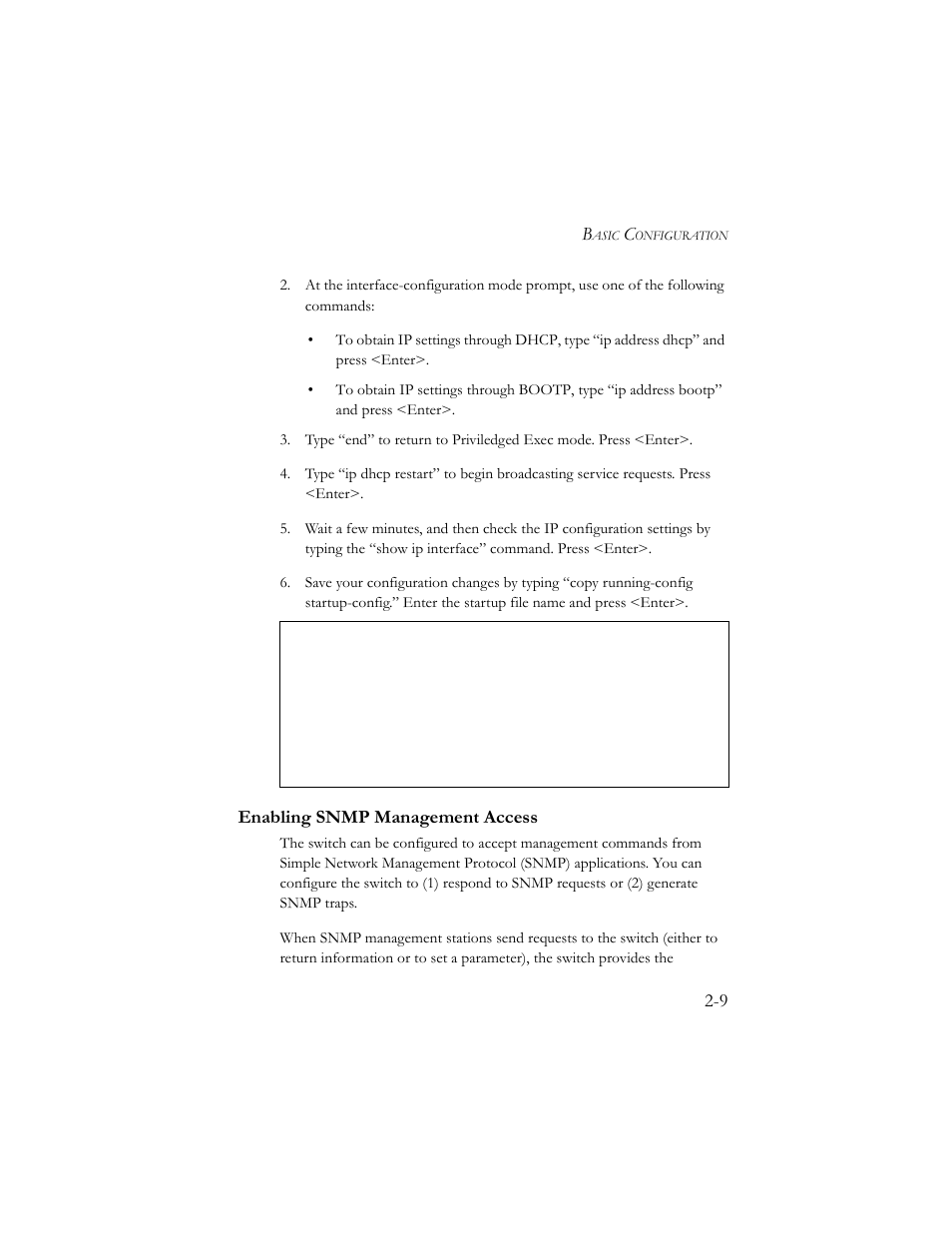 Enabling snmp management access, Enabling snmp management access -9 | SMC Networks SMC TigerStack III SMC6824MPE User Manual | Page 45 / 570