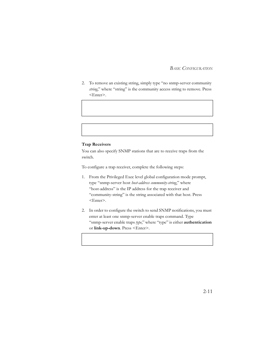 Trap receivers -11 | SMC Networks SMC TigerStack III SMC6824MPE User Manual | Page 47 / 570
