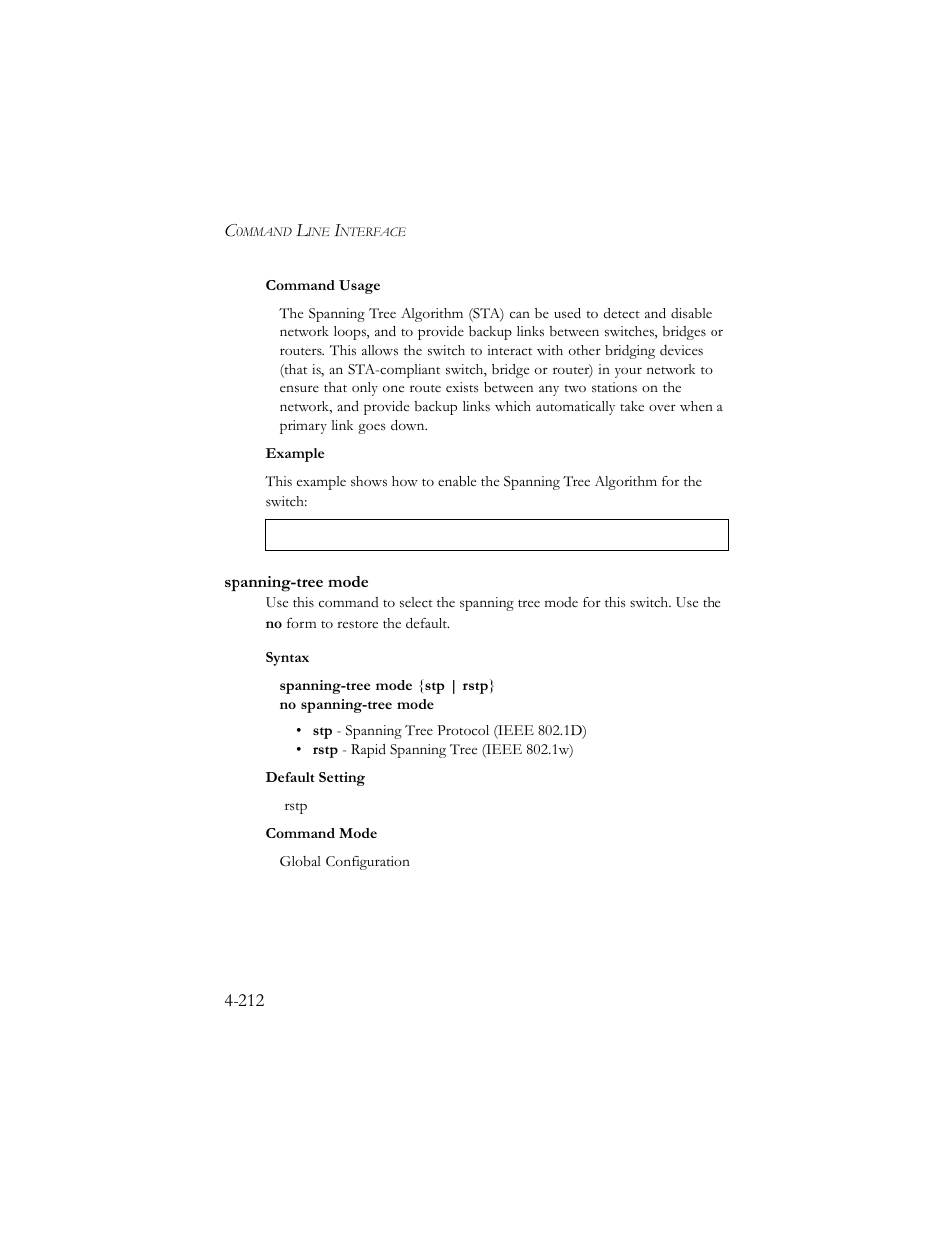 Spanning-tree mode, Spanning-tree mode -212 | SMC Networks SMC TigerStack III SMC6824MPE User Manual | Page 474 / 570