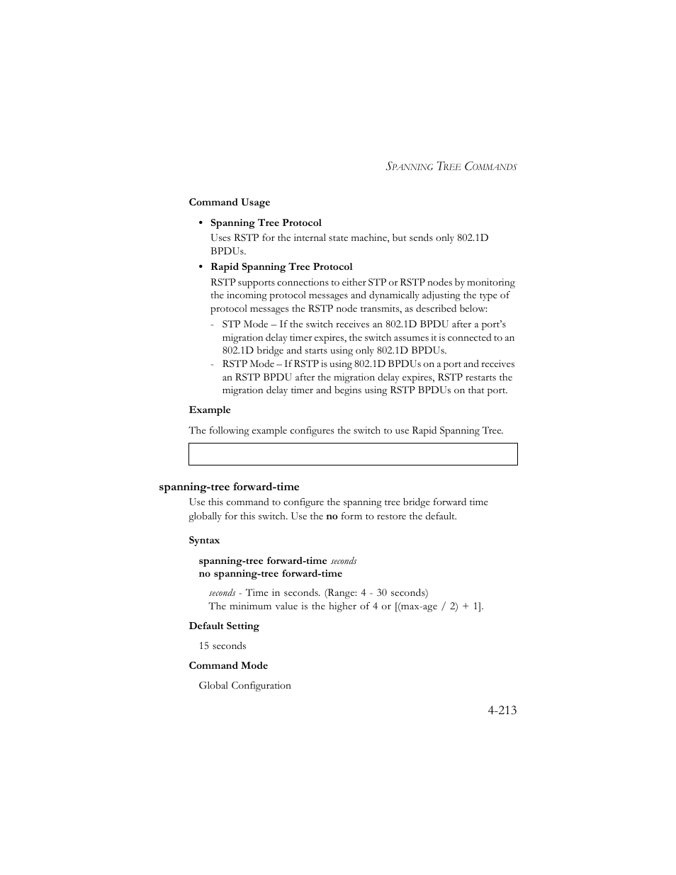 Spanning-tree forward-time, Spanning-tree forward-time -213 | SMC Networks SMC TigerStack III SMC6824MPE User Manual | Page 475 / 570