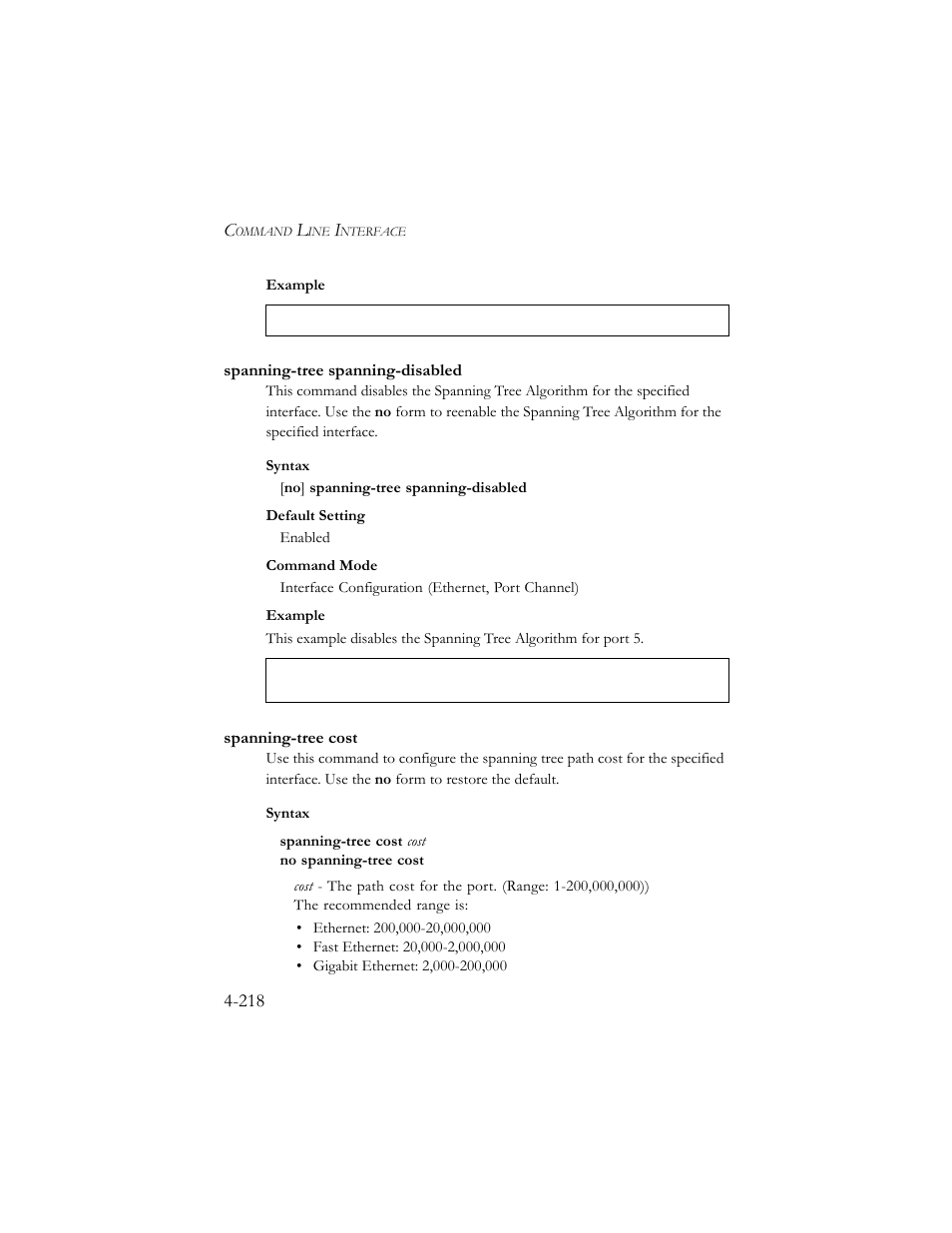 Spanning-tree spanning-disabled, Spanning-tree cost | SMC Networks SMC TigerStack III SMC6824MPE User Manual | Page 480 / 570